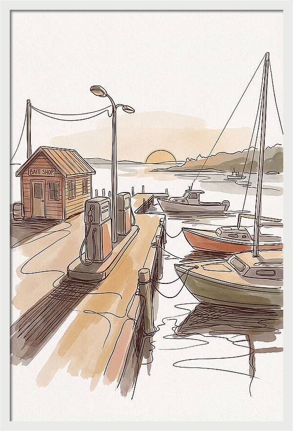 Harbor Serenity At Sunset