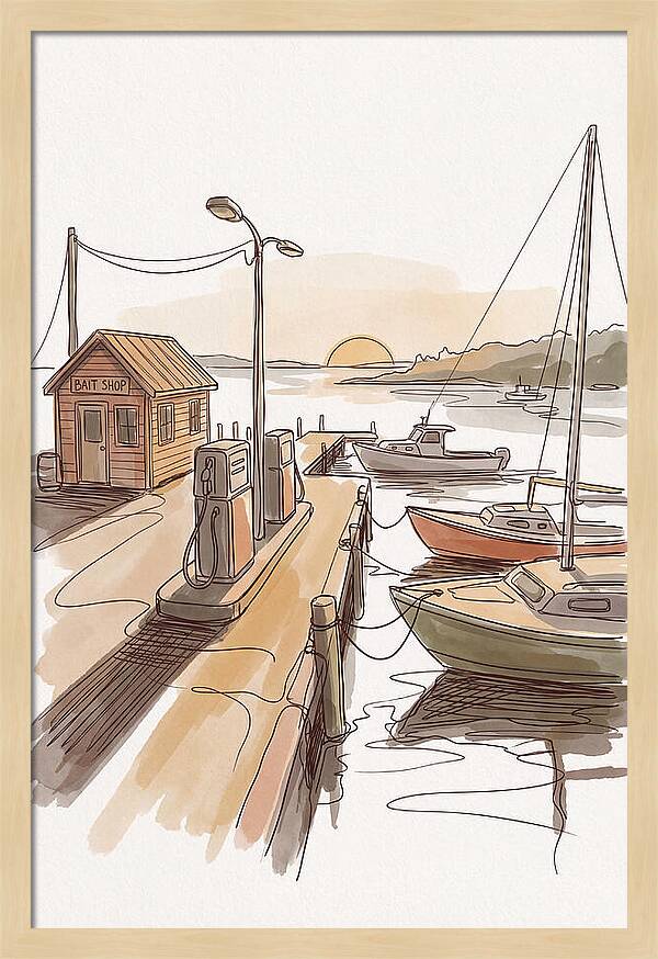 Harbor Serenity At Sunset