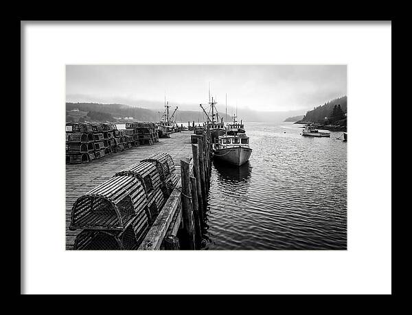 Harbor Serenity In Black And White