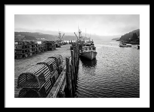 Harbor Serenity In Black And White
