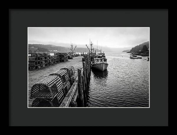 Harbor Serenity In Black And White