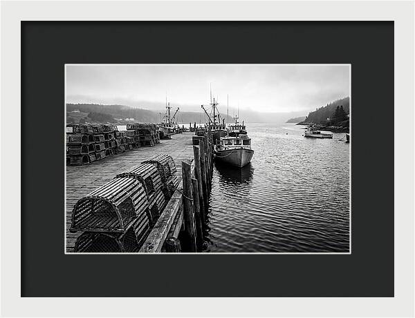 Harbor Serenity In Black And White