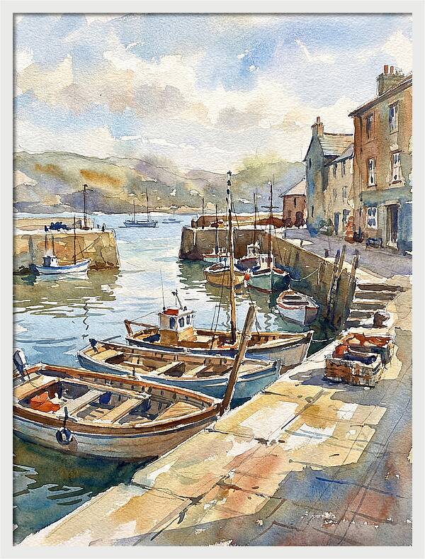 Harbor Serenity In Watercolor