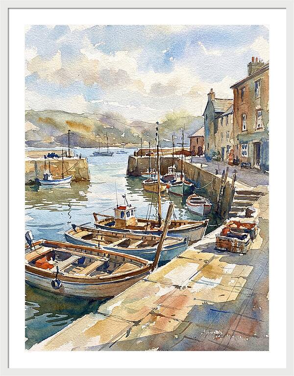 Harbor Serenity In Watercolor