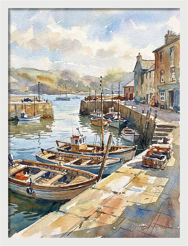 Harbor Serenity In Watercolor