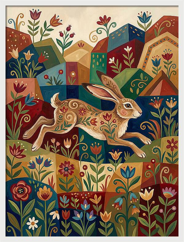 Hare Among Vibrant Flora