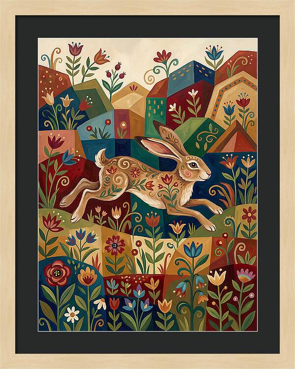Hare Among Vibrant Flora
