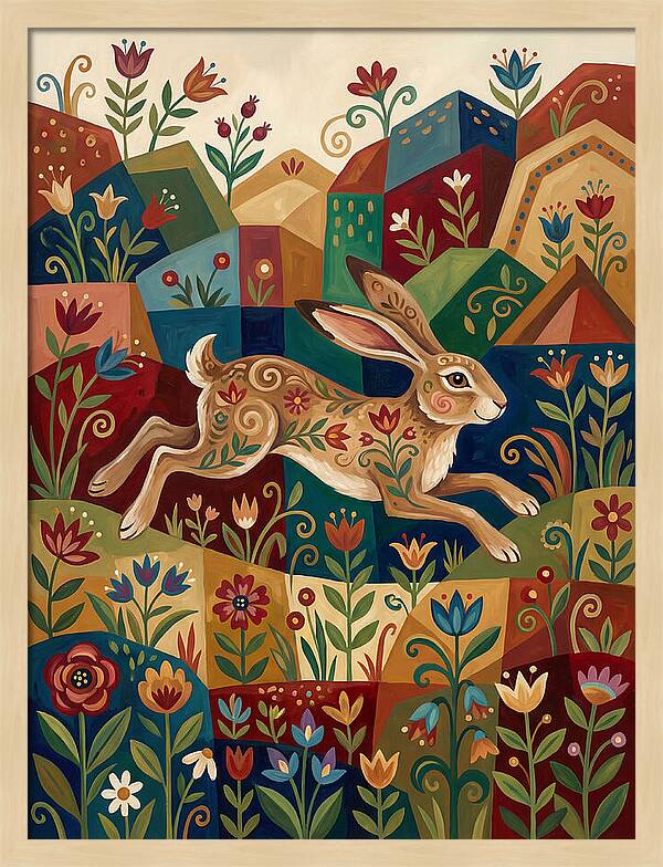 Hare Among Vibrant Flora