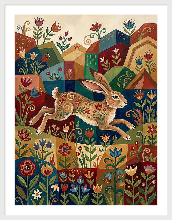 Hare Among Vibrant Flora