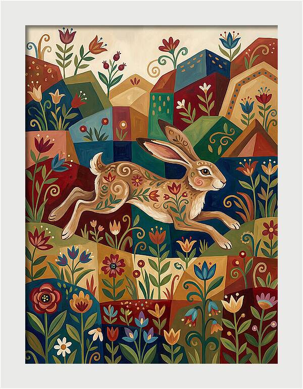 Hare Among Vibrant Flora