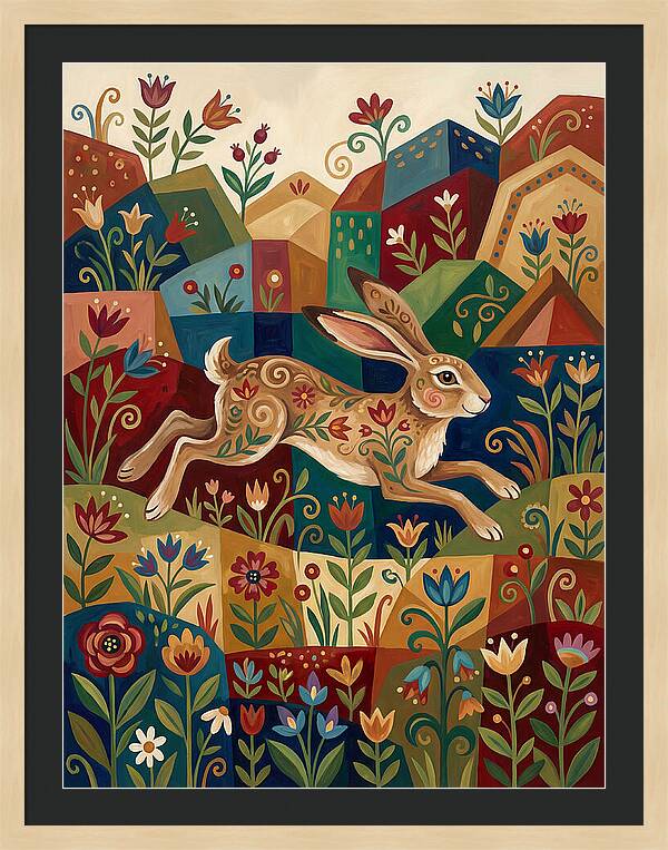 Hare Among Vibrant Flora