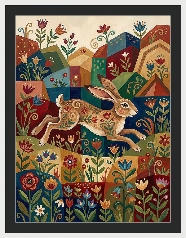 Hare Among Vibrant Flora