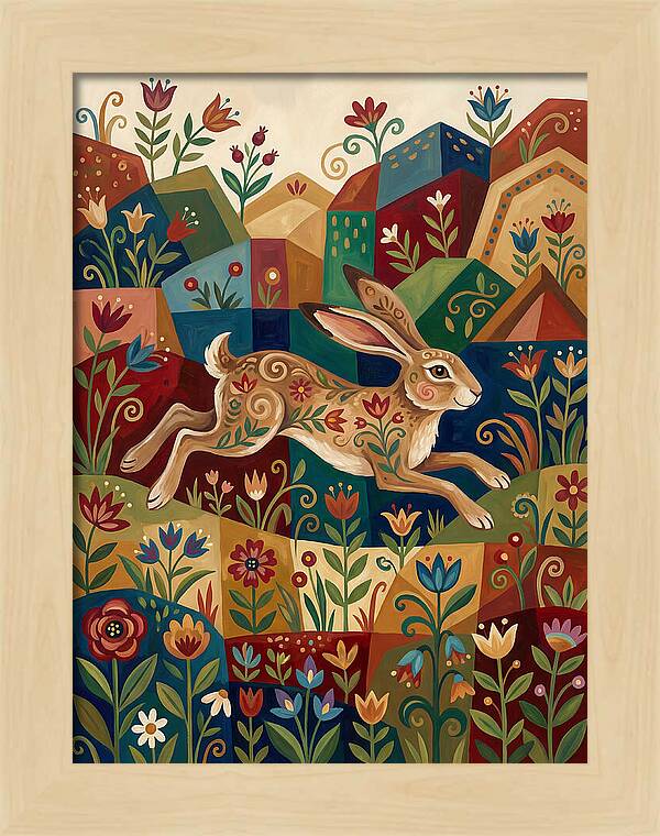 Hare Among Vibrant Flora