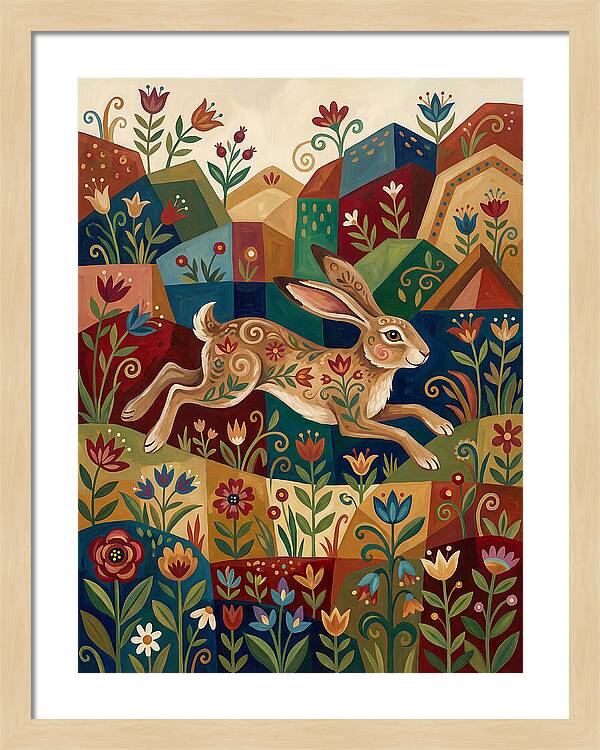 Hare Among Vibrant Flora