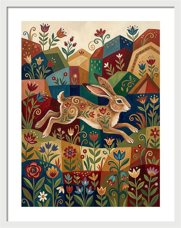 Hare Among Vibrant Flora