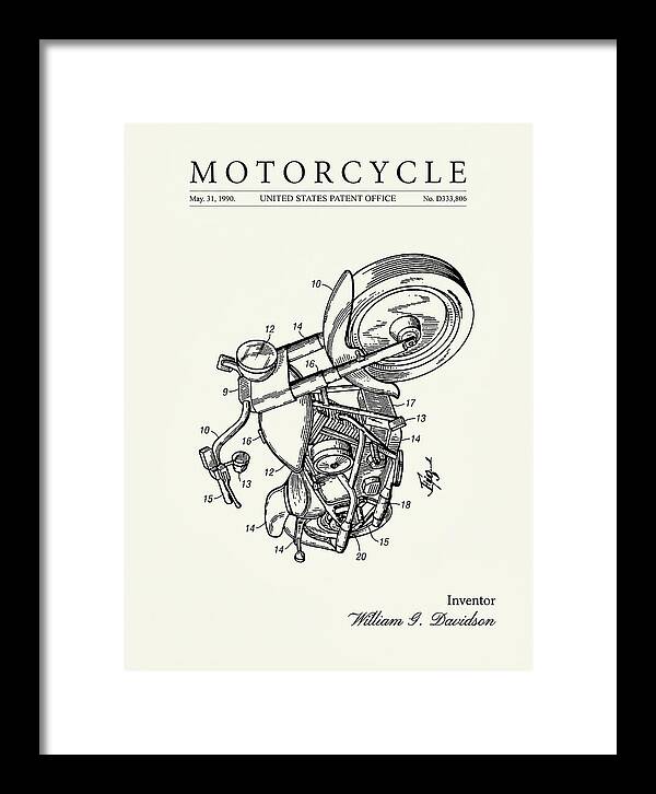 Harley Davidson Motorcycle Minimalist Patent Usd333806s