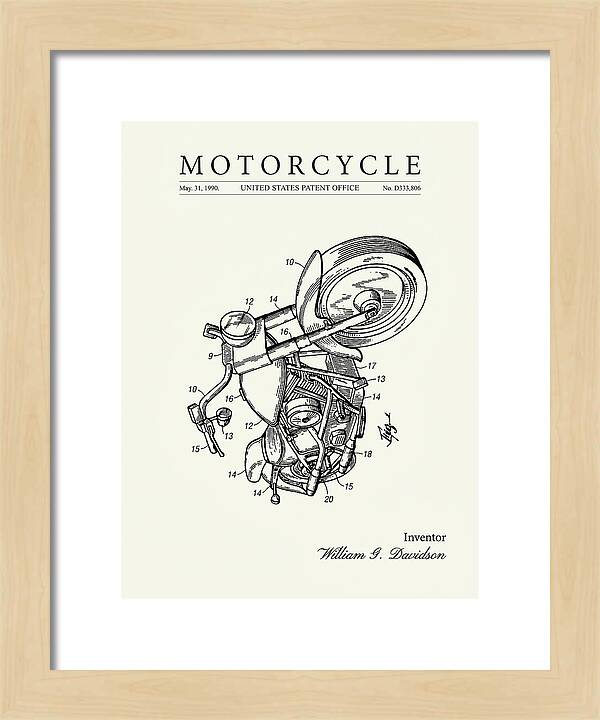 Harley Davidson Motorcycle Minimalist Patent Usd333806s