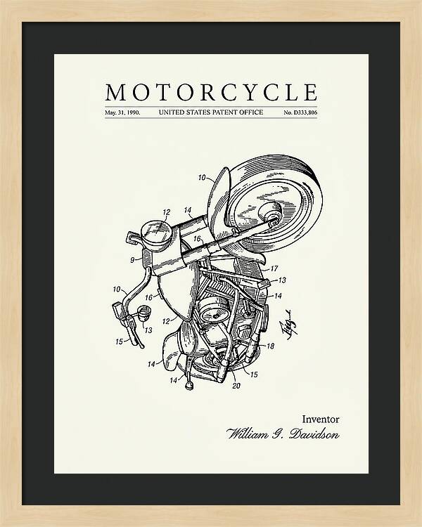 Harley Davidson Motorcycle Minimalist Patent Usd333806s