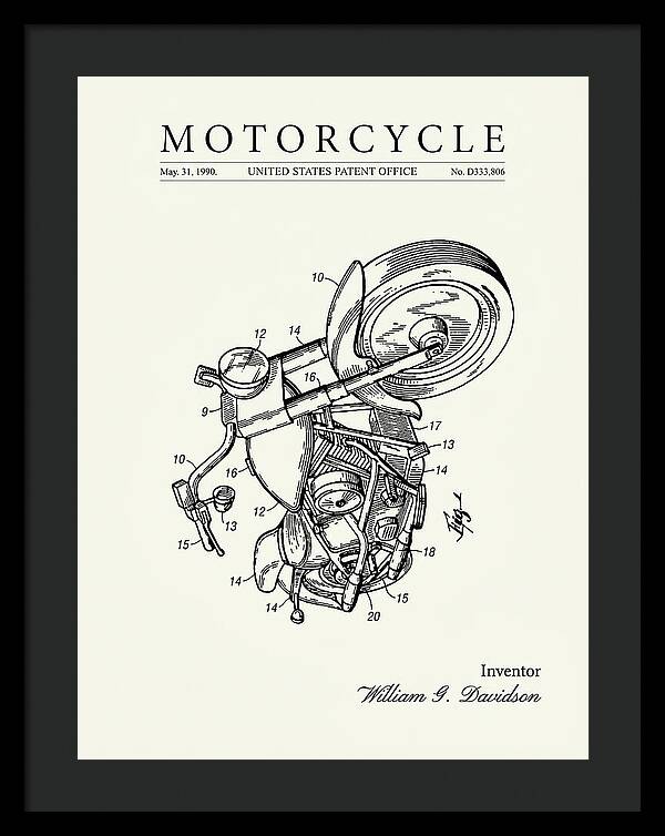 Harley Davidson Motorcycle Minimalist Patent Usd333806s
