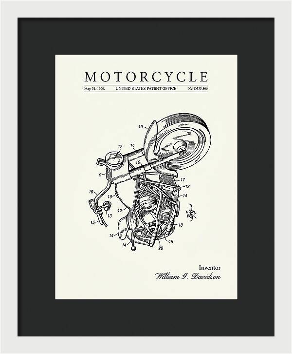 Harley Davidson Motorcycle Minimalist Patent Usd333806s