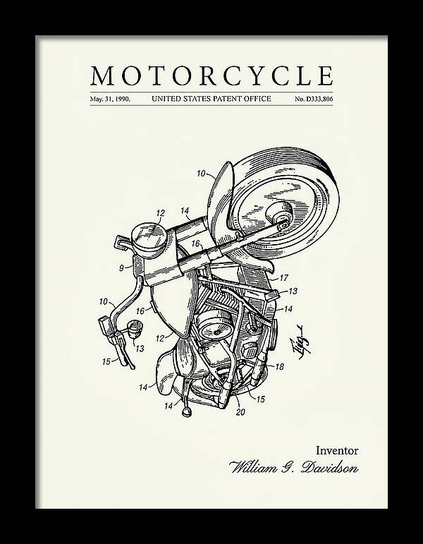 Harley Davidson Motorcycle Minimalist Patent Usd333806s