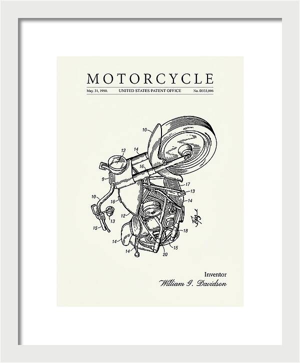 Harley Davidson Motorcycle Minimalist Patent Usd333806s