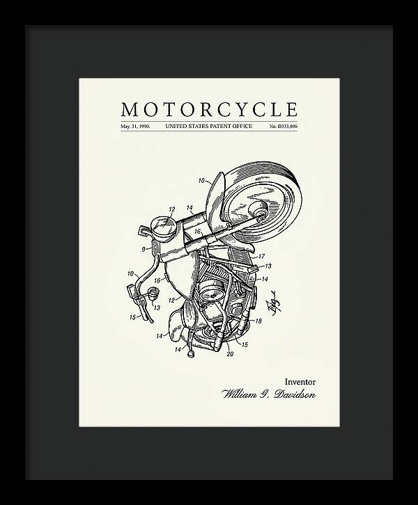 Harley Davidson Motorcycle Minimalist Patent Usd333806s