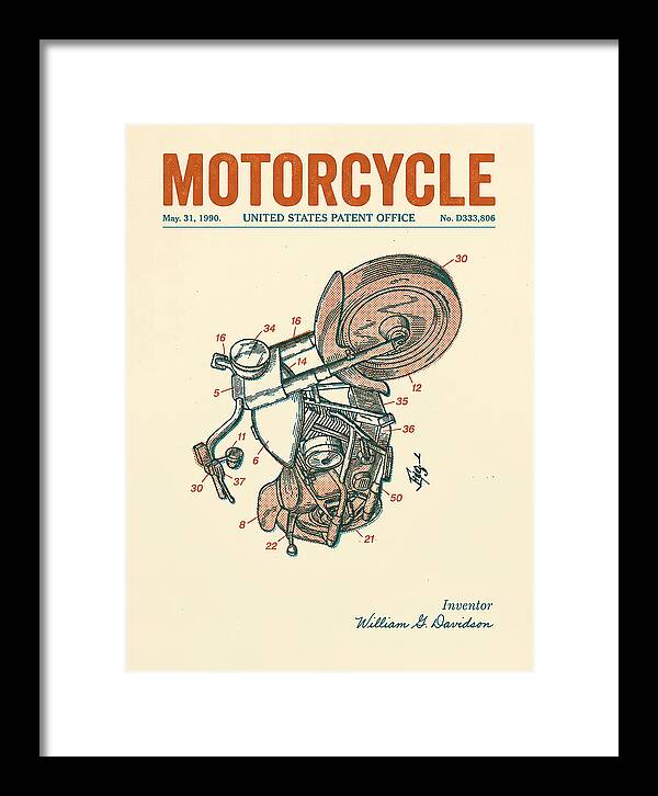 Harley Davidson Motorcycle Retro Patent Usd333806s