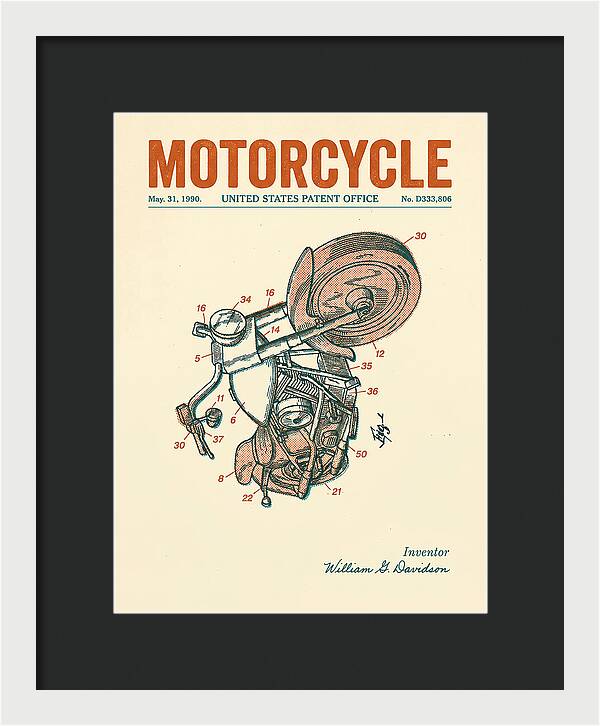 Harley Davidson Motorcycle Retro Patent Usd333806s