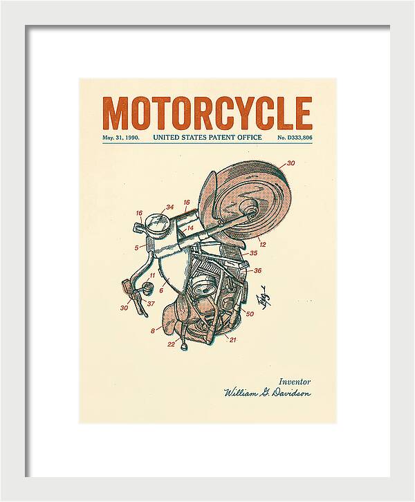 Harley Davidson Motorcycle Retro Patent Usd333806s