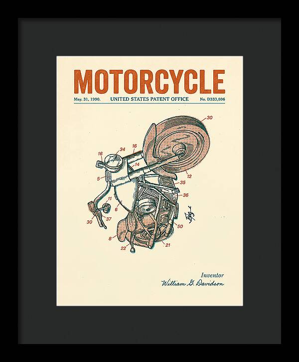 Harley Davidson Motorcycle Retro Patent Usd333806s