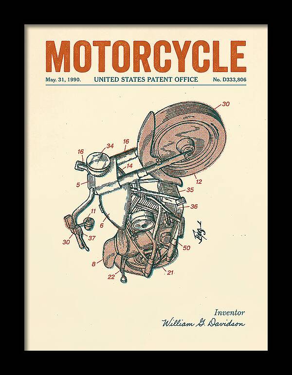 Harley Davidson Motorcycle Retro Patent Usd333806s