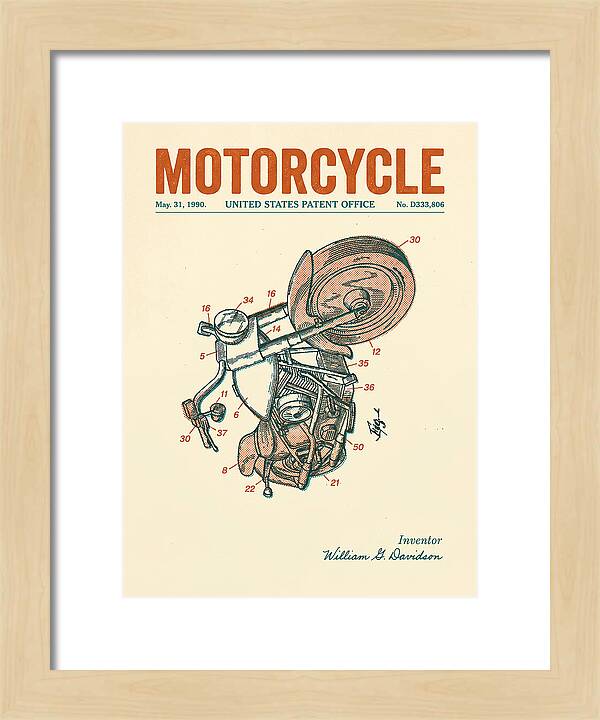 Harley Davidson Motorcycle Retro Patent Usd333806s