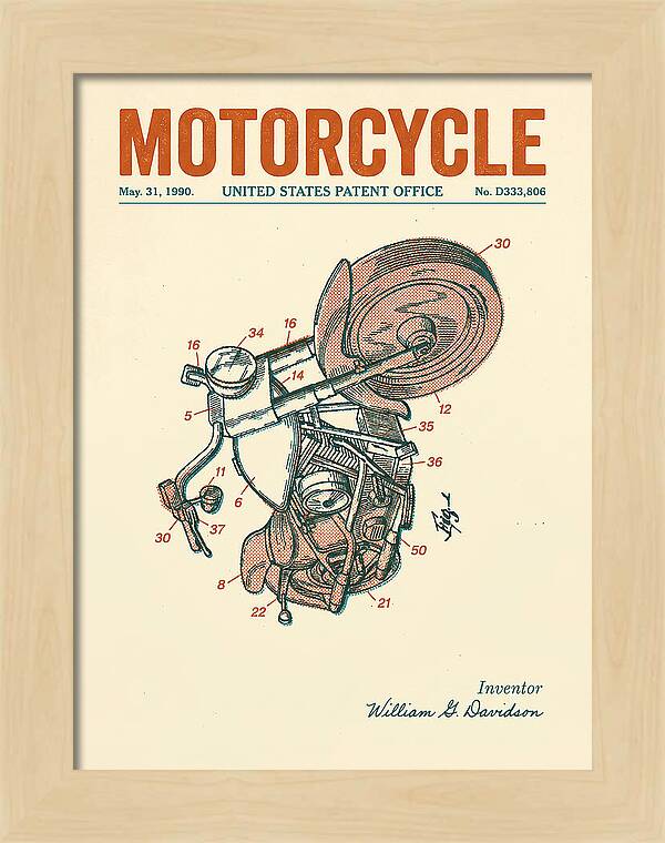Harley Davidson Motorcycle Retro Patent Usd333806s