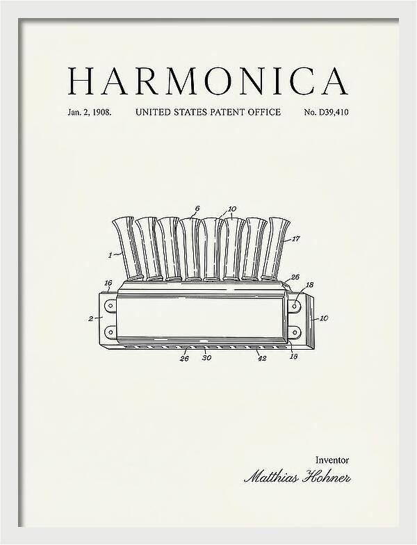 Harmonica Minimalist Patent Usd39410s