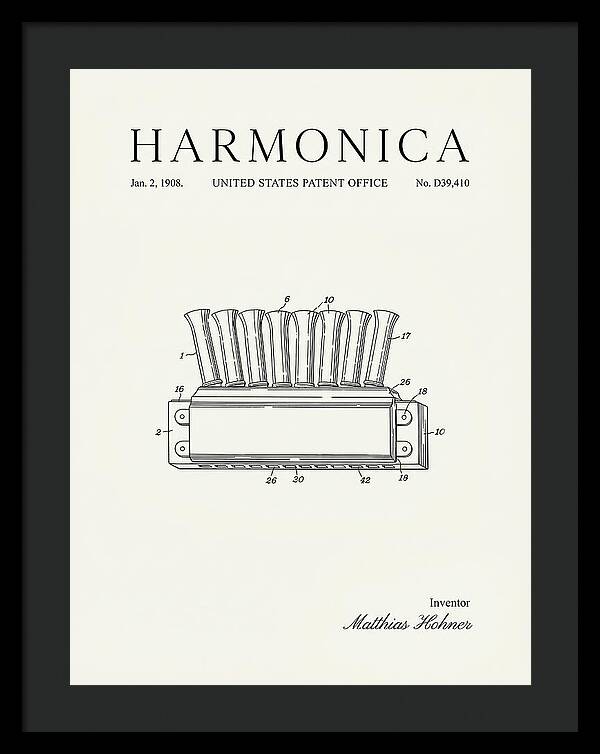 Harmonica Minimalist Patent Usd39410s
