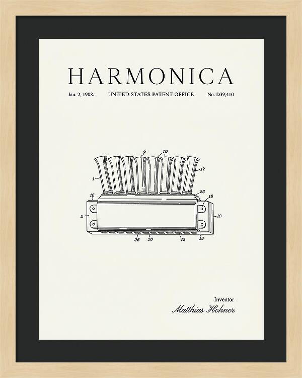 Harmonica Minimalist Patent Usd39410s