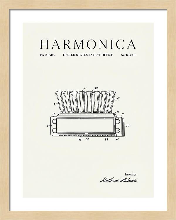 Harmonica Minimalist Patent Usd39410s