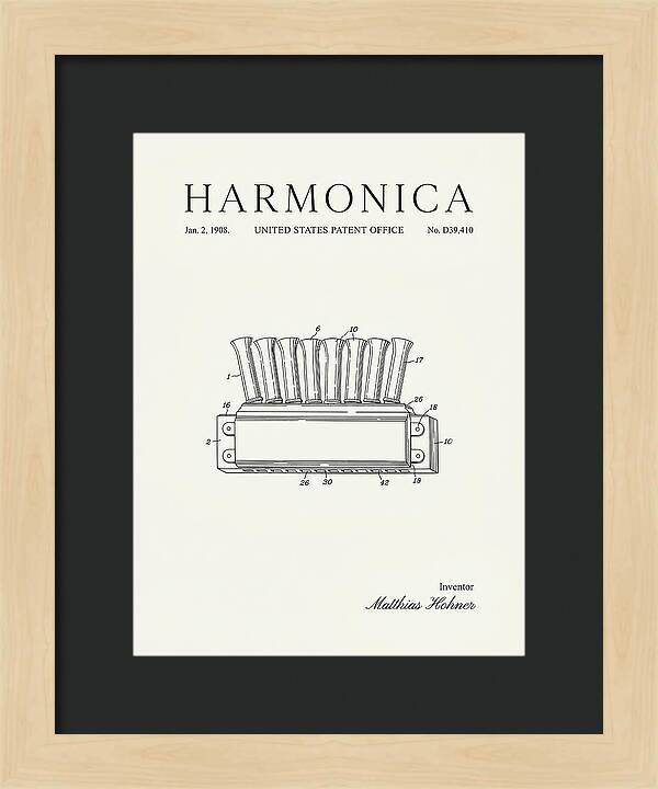 Harmonica Minimalist Patent Usd39410s