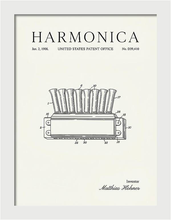 Harmonica Minimalist Patent Usd39410s