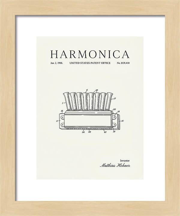 Harmonica Minimalist Patent Usd39410s