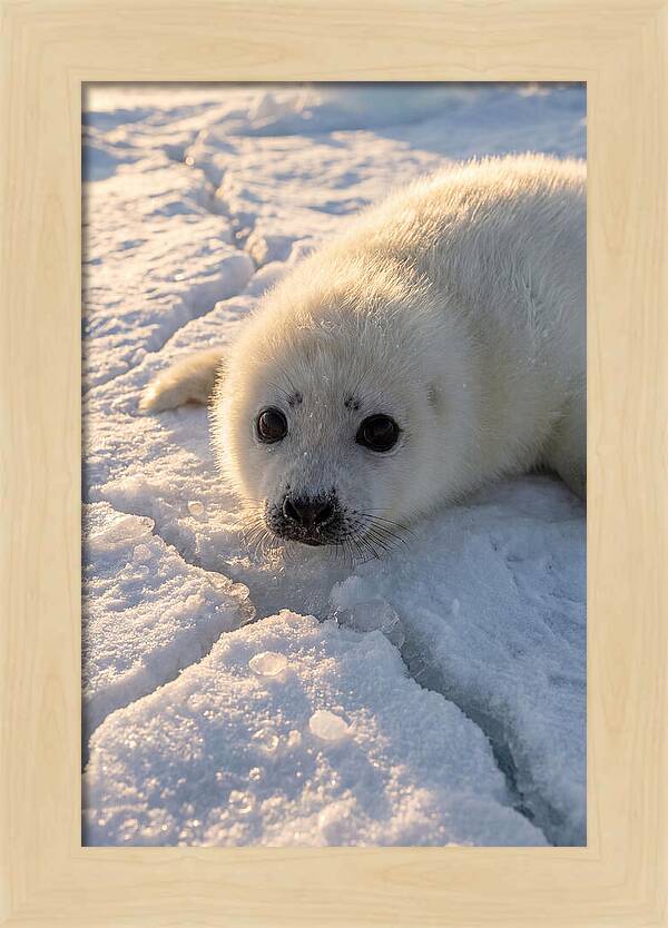 Harp Seal Pup On Ice