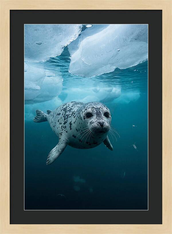 Harp Seal Under Ice