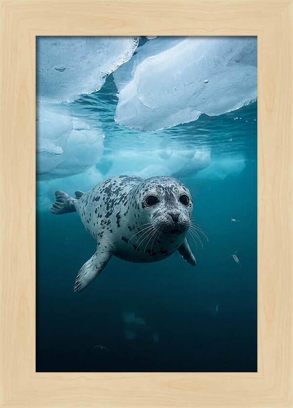 Harp Seal Under Ice