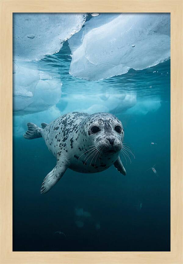 Harp Seal Under Ice