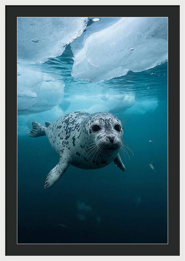 Harp Seal Under Ice