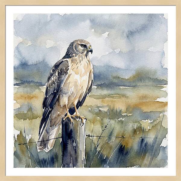 Harrier Perched In Nature