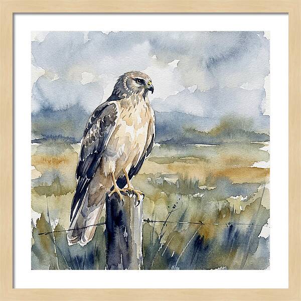 Harrier Perched In Nature