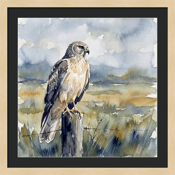 Harrier Perched In Nature
