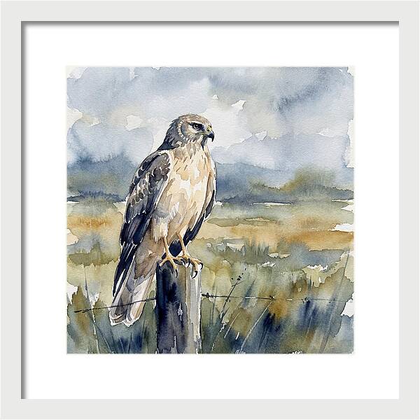 Harrier Perched In Nature